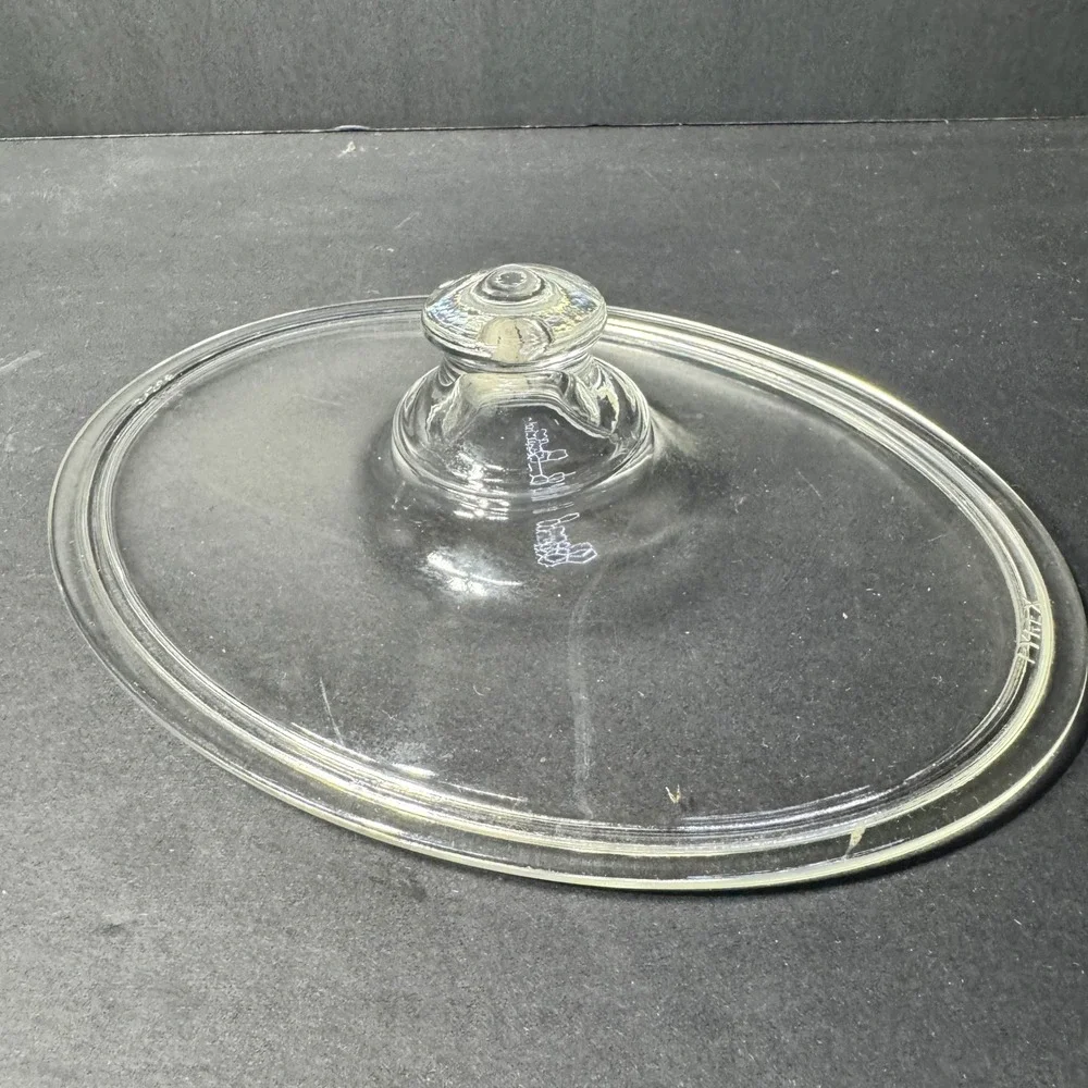 Vintage Pyrex 043 Clear Glass Oval Casserole Dish with Lid 1.5 Quart USA Made‎